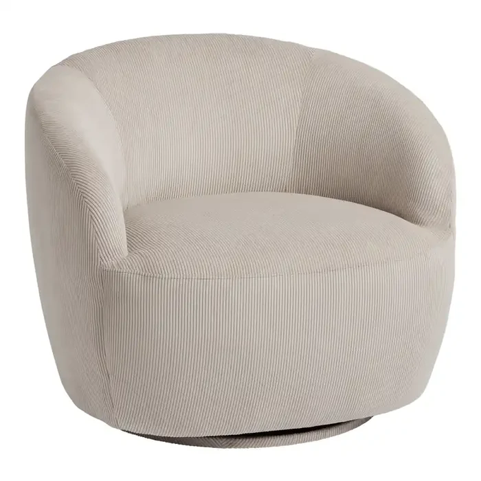 Royce Corduroy Upholstered Swivel Chair