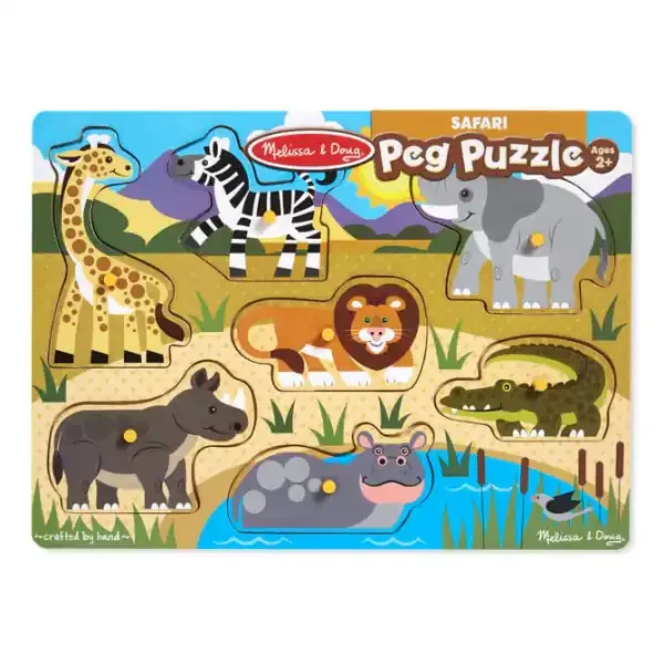 SAFARI PEG PUZZLE 7PC