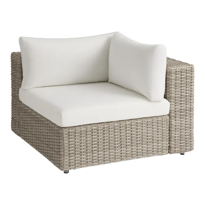 Santiago Gray Wicker Modular Outdoor Corner End Chair