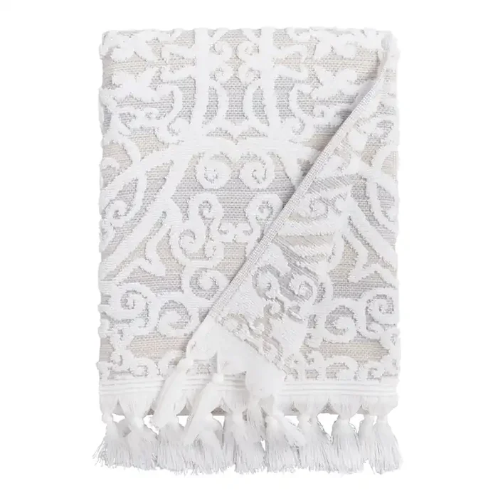 Scarlett Taupe Sculpted Medallion Bath Towel