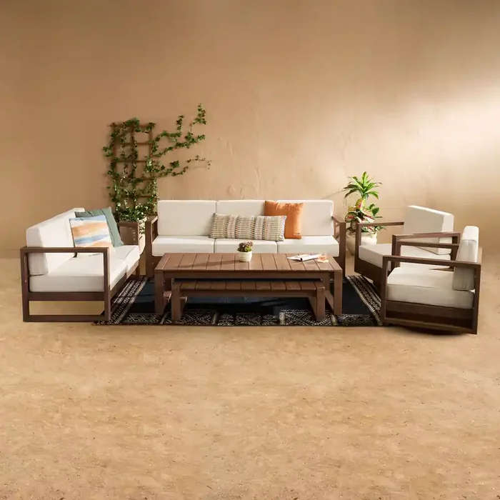 Segovia 6 Piece Outdoor Furniture Set with Swivel Chairs