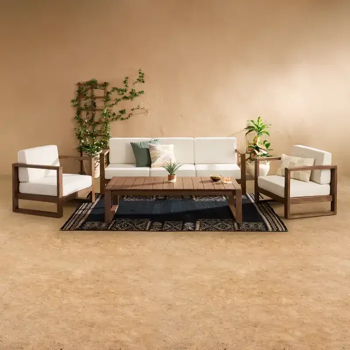 Segovia Eucalyptus 4 Piece Chow Outdoor Furniture Set