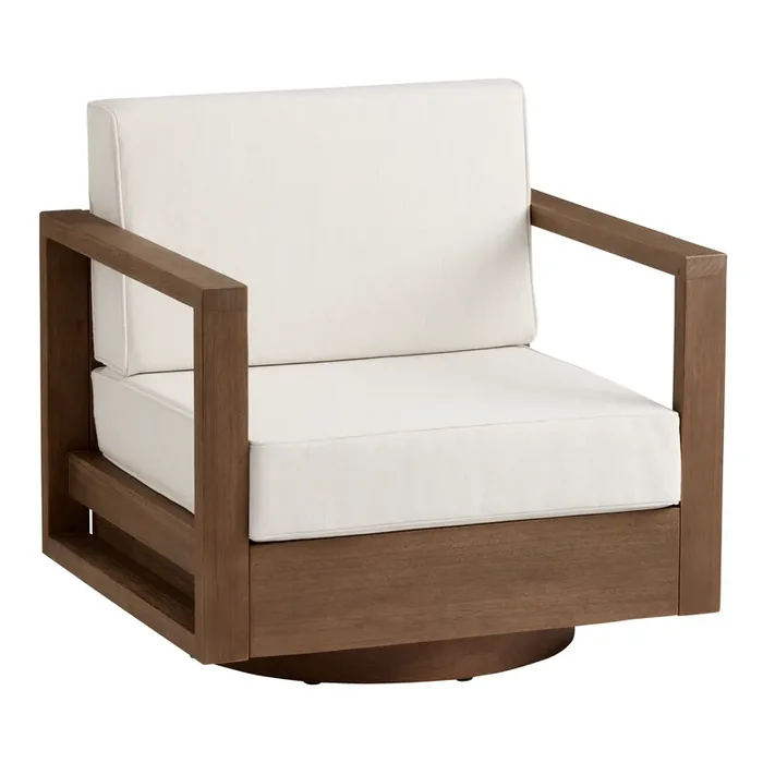 Segovia Light Brown Eucalyptus Outdoor Swivel Chair