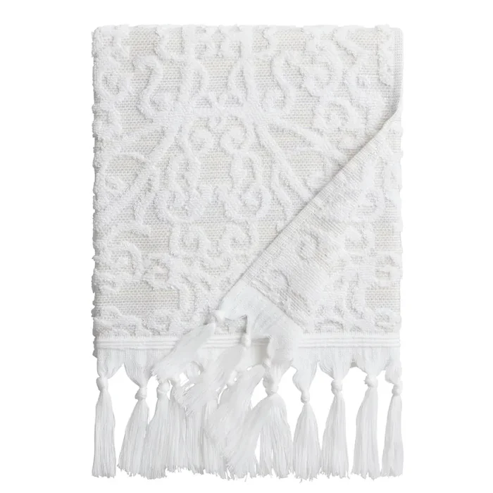Serena Taupe Sculpted Medallion Bath Towel