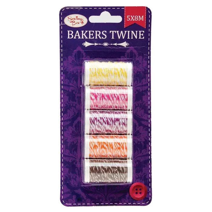 Sewing Box Bakers Twine 8m 5 Roll Pack