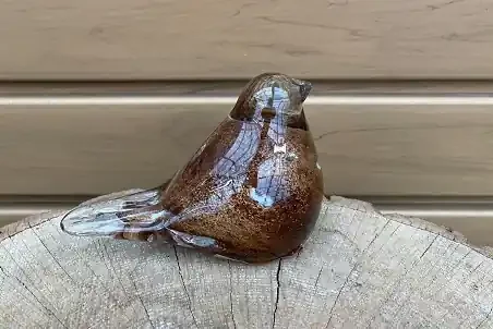 SMALL ART GLASS SONGBIRD