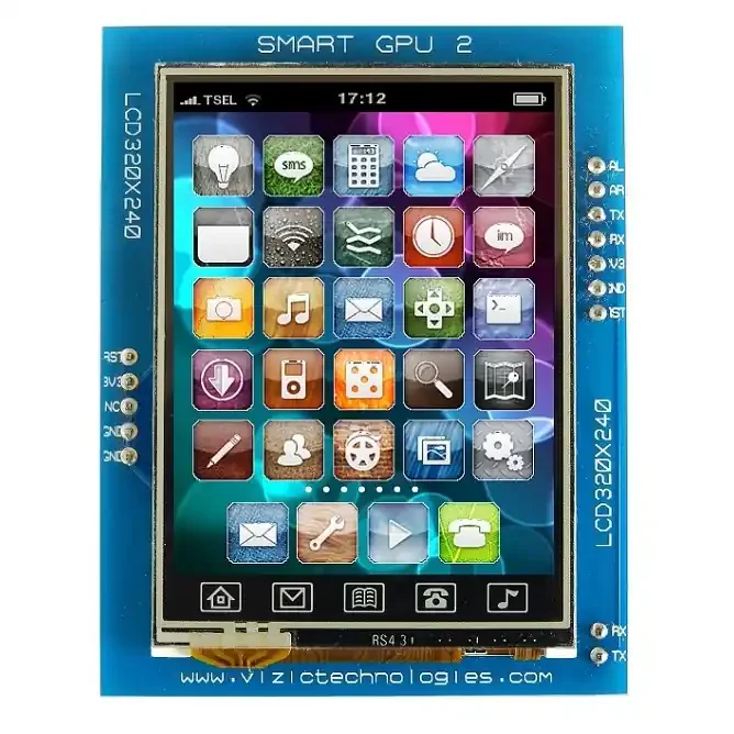 SmartGPU 2 – Embedded Graphics, Touch and Audio Processor with 2.4″ LCD320X240