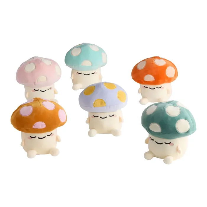 Smoko Mini Kai Mushroom Mochi Plush Stuffed Toys Set of 6