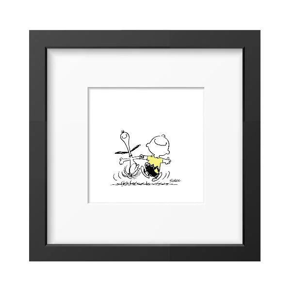 Snoopy & Charlie Dance Framed Print 9×9