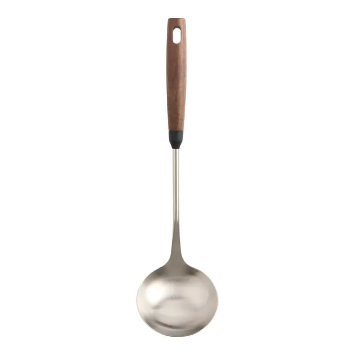 Stainless Steel and Black Walnut Wood Ladle