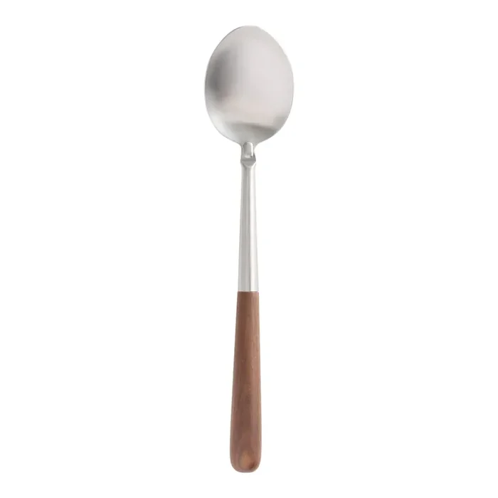 Stainless Steel and Natural Walnut Wood Cooking Spoon