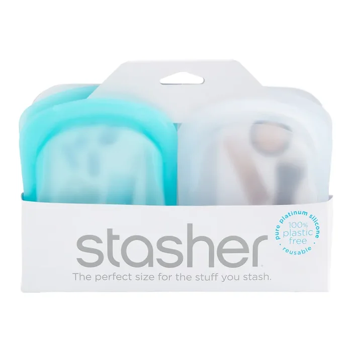 Stasher Reusable Silicone Pocket Storage Bags 2 Pack