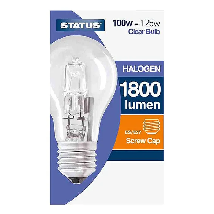 Status Halogen Bulb Clear Screw Cap 100W(125w) ES Warm Light – Case of 10
