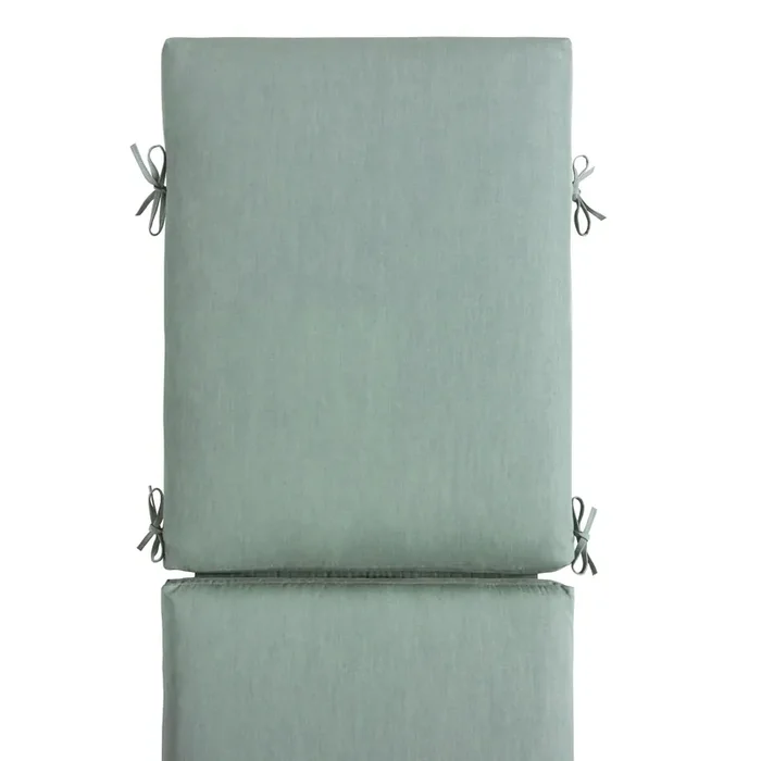 Sunbrella Spa Green Canvas Outdoor Chaise Lounge Cushion