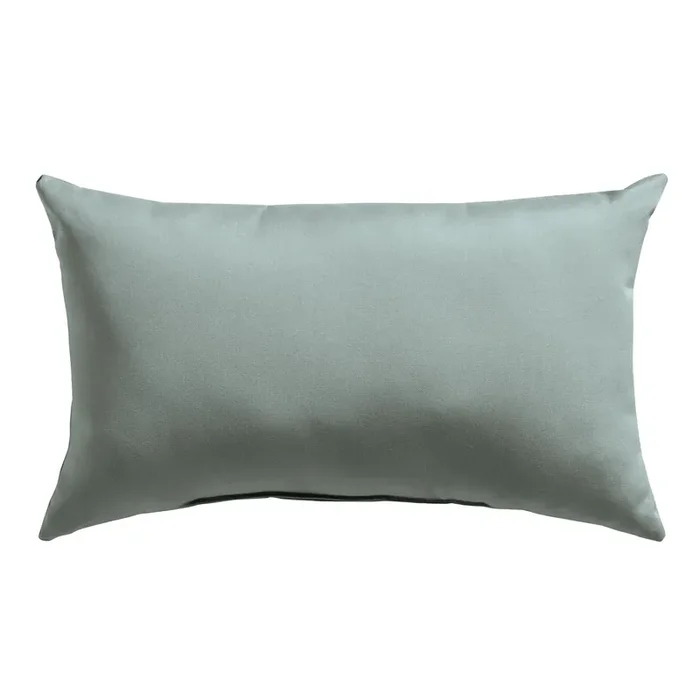 Sunbrella Spa Green Canvas Outdoor Lumbar Pillow