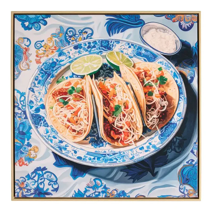 Taco Plate Framed Canvas Wall Art