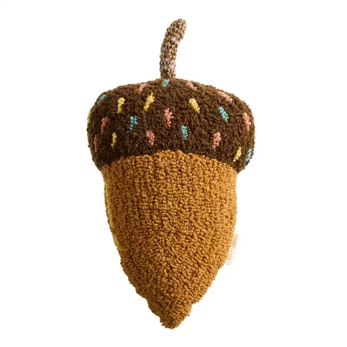 Tan Acorn Shaped Throw Pillow