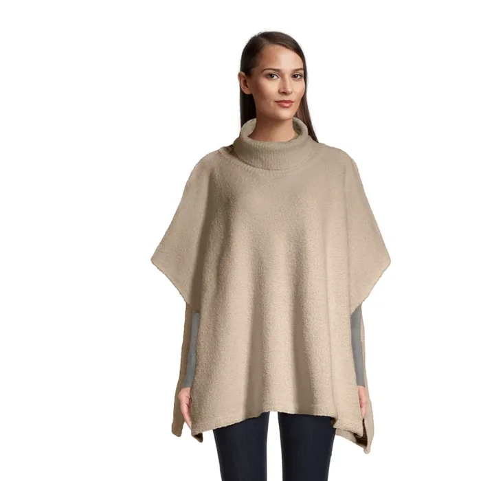 Tan Fleece Short Sleeve Lounge Poncho