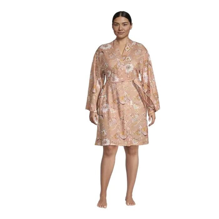 Tasha Apricot Paisley Faux Waffle Robe