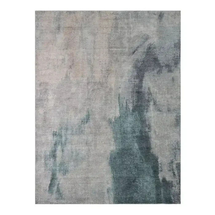Teal and Gray Abstract Nova Area Rug