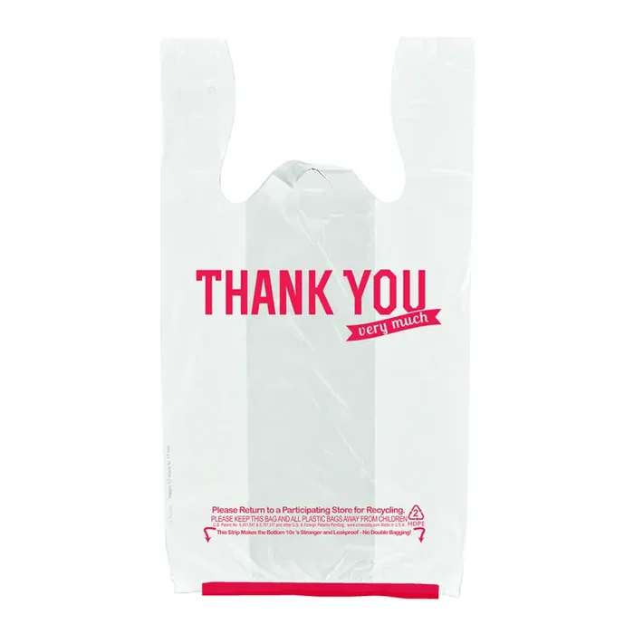 Thank You T-Shirt Bag White (hp811) 12″ x 7″ x 20″