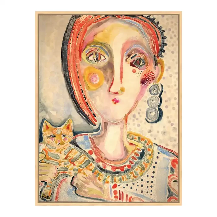 Tiger Cat by Wyanne Framed Canvas Wall Art