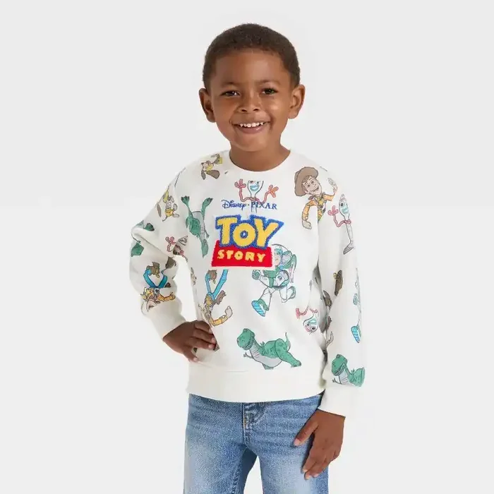 Toddler Boys‘ Disney Toy Story Fleece Sweatshirt – Off-White 3T