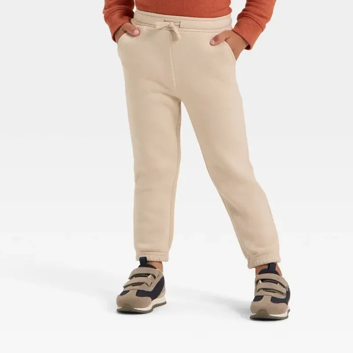 Toddler Boys‘ Fleece Jogger Pants – Cat & Jack™ Khaki 12M