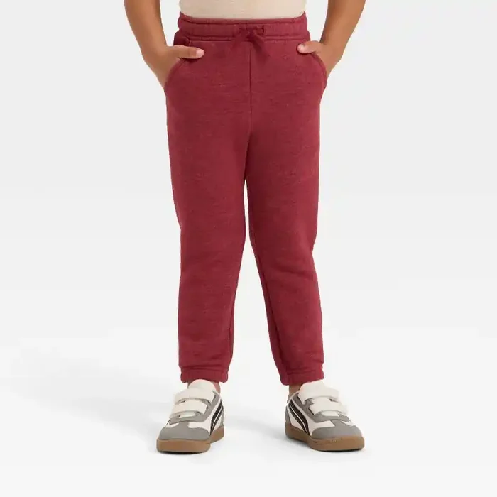 Toddler Boys‘ Fleece Jogger Pants – Cat & Jack™ Maroon 4T