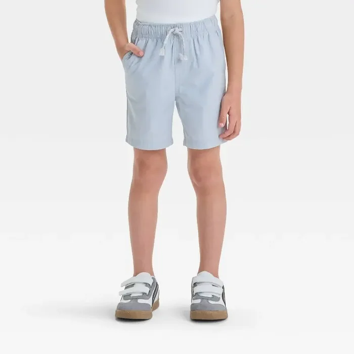 Toddler Boys‘ Pull-On Woven Shorts – Cat & Jack™ Gray 12M Midweight Cotton, Twill, Flexible Drawstring