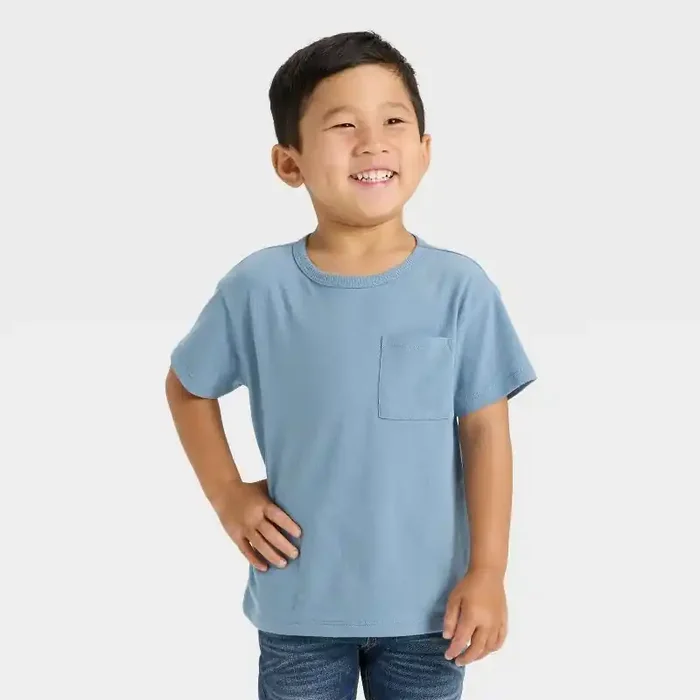 Toddler Boys‘ Short Sleeve Relaxed T-Shirt – Cat & Jack™ Dusty Blue 3T