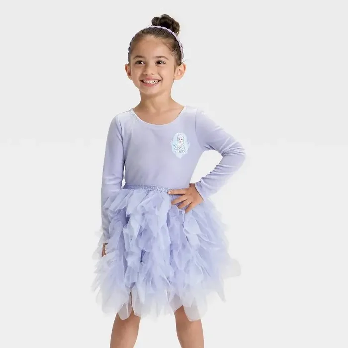 Toddler Girls‘ Disney Frozen Elsa Ballerina Dress – Purple 5T