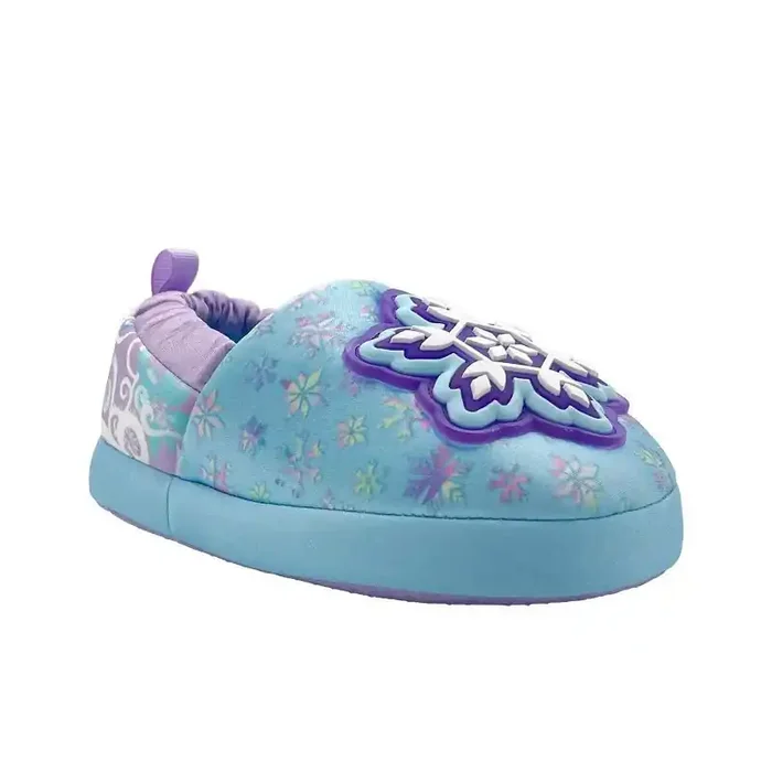 Toddler Girls‘ Frozen Light-Up Slippers – Blue 5T-6T Elsa & Anna, Slip-On, Closed Round Toe