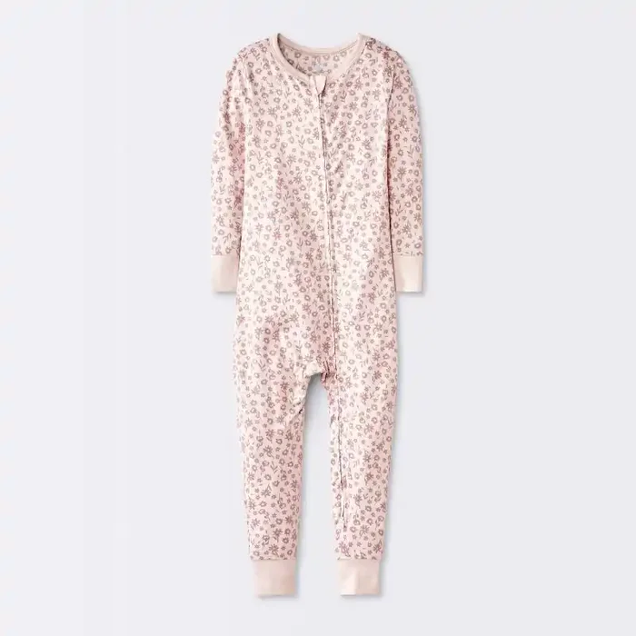 Toddler Girls‘ Smooth Jersey Snug Fit Union Suit – Cloud Island™ Pink 12M