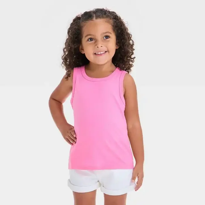 Toddler Girls‘ Tank Top – Cat & Jack™ – Clay Pink 3T Relaxed Fit