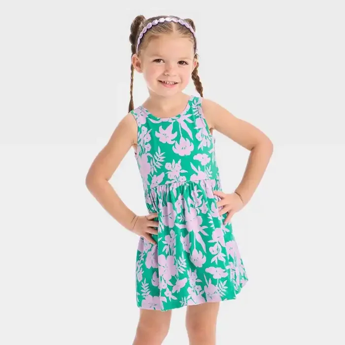 Toddler Girls‘ Tropical Ice Cream and Candies Tank Dress – Cat & Jack™ Green 3T