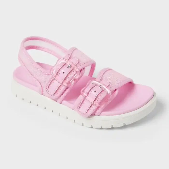 Toddler Mesh Footbed Sandals – Cat & Jack™ Pink 10T Hook and Loop, Contoured, Open Toe