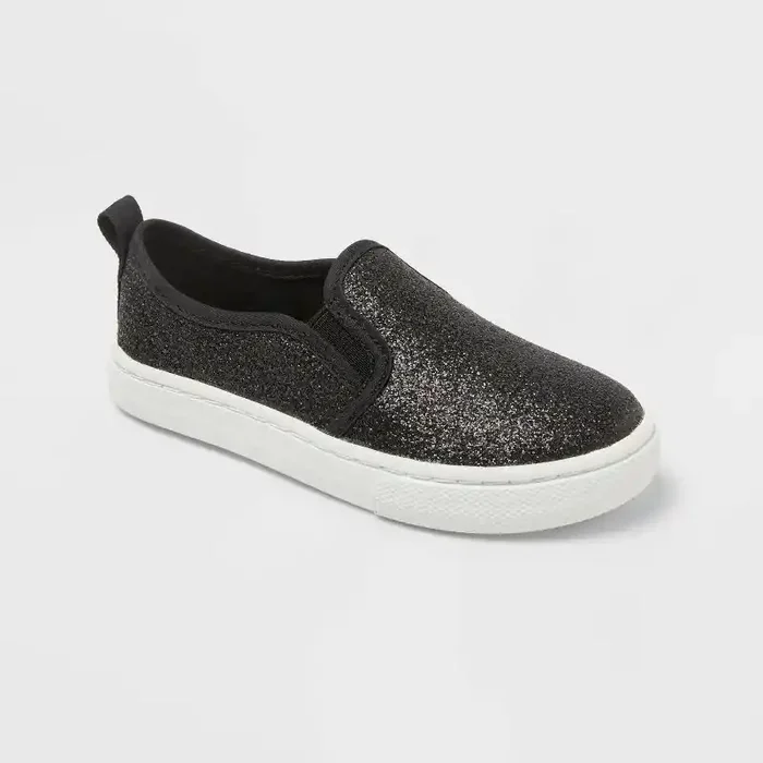 Toddler Yana Slip-On Glitter Sneakers – Cat & Jack™ Black 11T
