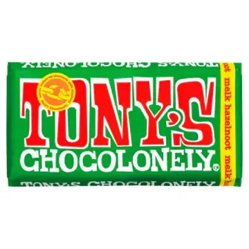 Tony’s Chocolonely milk chocolate hazelnut tablet