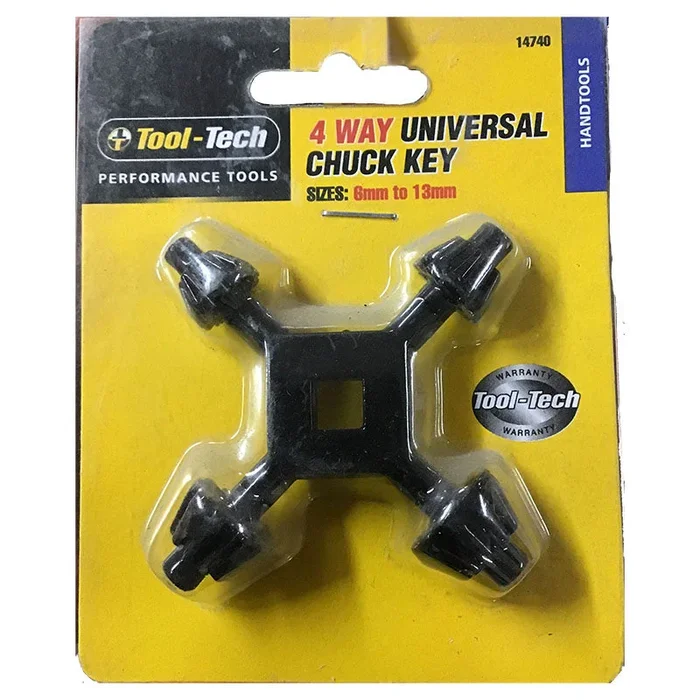 Tool Tech 4 Way Universal Chuck Key