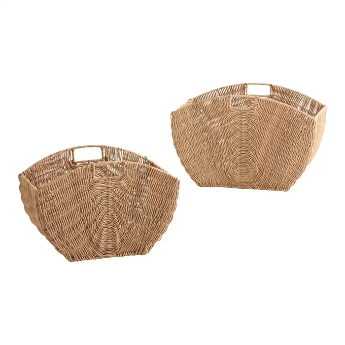 Tora Natural All Weather Wicker Indoor Outdoor Fan Basket