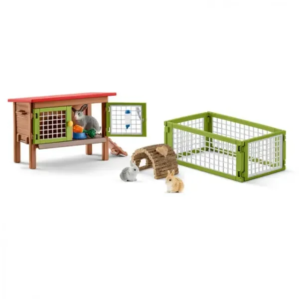 TOY RABBIT HUTCH SET