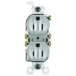Trademaster Duplex Outlet, Gray, 125-Volt, 15-Amp
