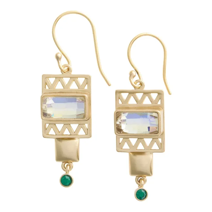 Tribe Amrapali x World Market 14k Gold Plated Geo Drop Earrings