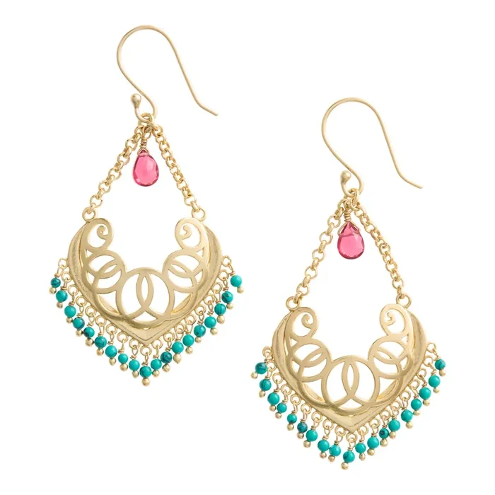 Tribe Amrapali x World Market 14k Gold Plated Lattice Drop Earrings