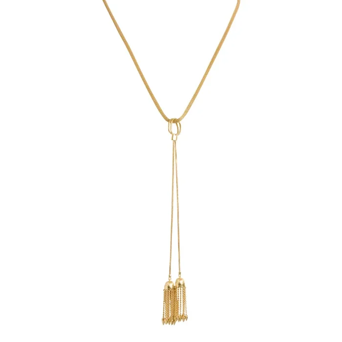 Tribe Amrapali x World Market 14k Gold Plated Tassel Necklace
