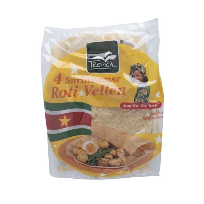 Tropical Surinam roti slices