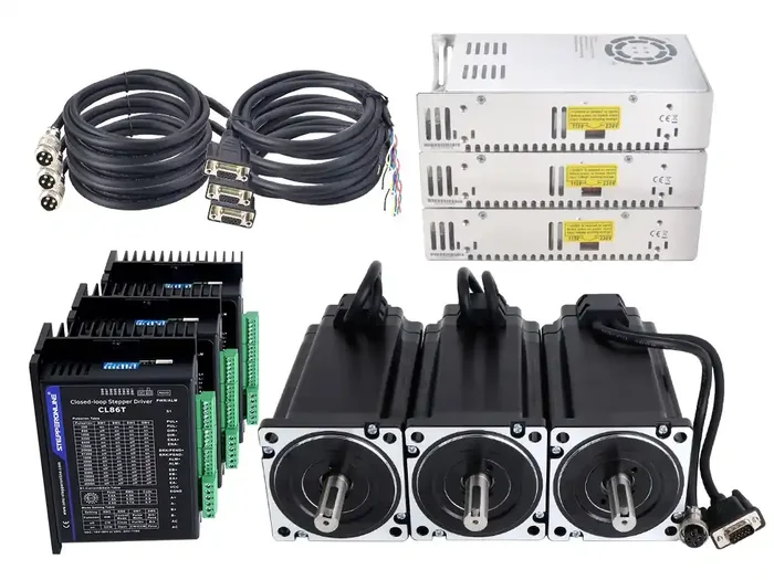 TS Series 3 Axis 12.0Nm (1699.34oz.in) Nema 34 Closed Loop Stepper Kit with Power Supply
