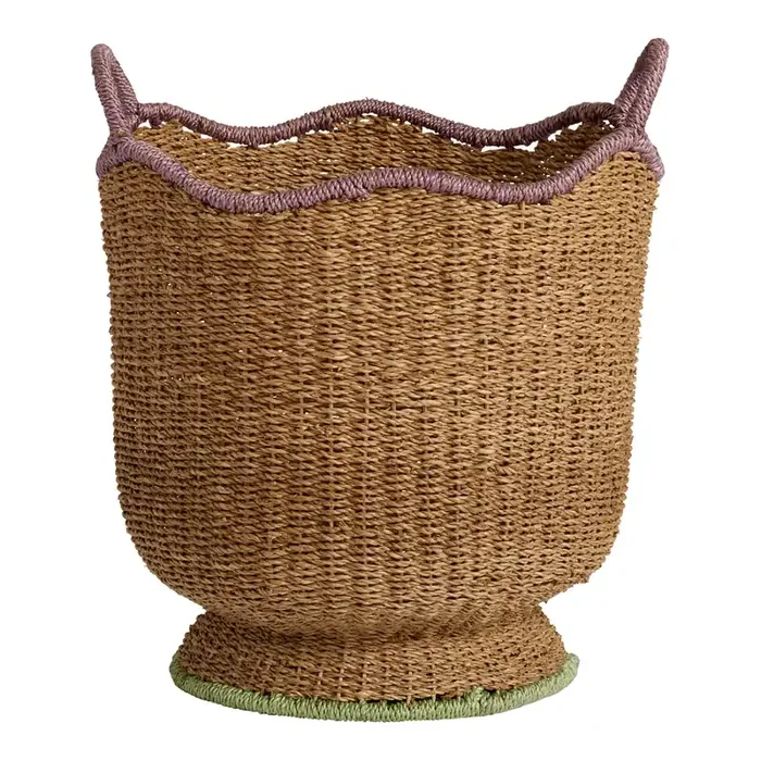 Tulia Large Natural and Lavender Bankuan Tulip Basket