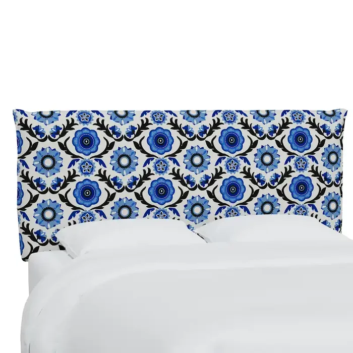 Tulum Blue Hyde Upholstered Headboard